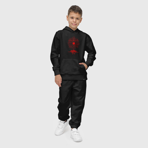 Детский костюм с толстовкой хлопок Stray red logo, цвет черный - фото 3