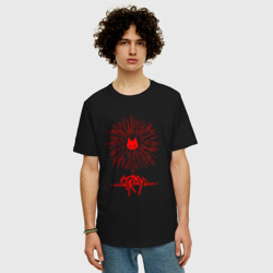 Мужская футболка хлопок Oversize Stray red logo - фото 2