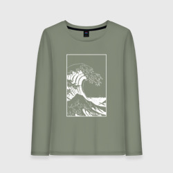 Женский лонгслив хлопок Japan waves Японская волна