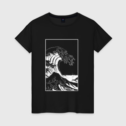 Женская футболка хлопок Japan waves Японская волна