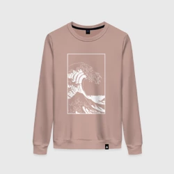 Женский свитшот хлопок Japan waves Японская волна