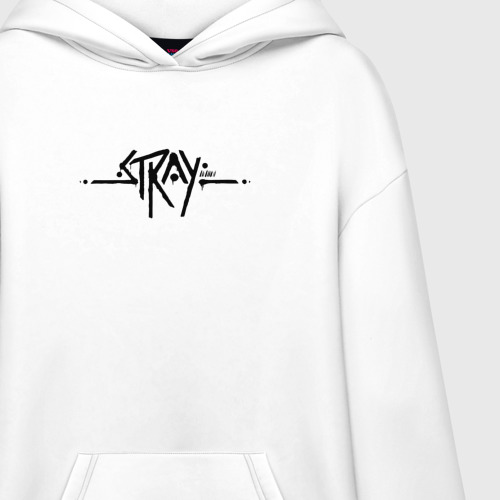 Худи SuperOversize хлопок Stray Logo +спина, цвет белый - фото 3