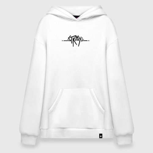 Худи SuperOversize хлопок Stray Logo +спина, цвет белый