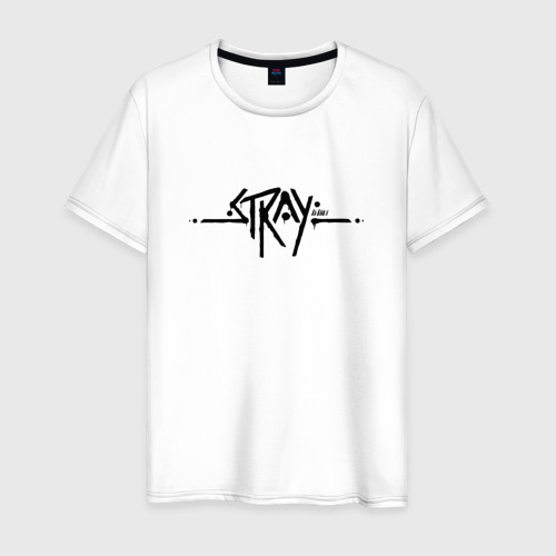 Мужская футболка хлопок Stray Logo +спина, цвет белый