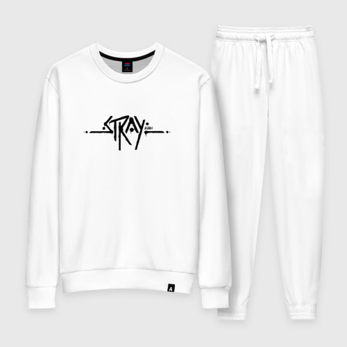 Женский костюм хлопок Stray Logo +спина, цвет белый