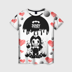 Женская футболка 3D Bomb love bendy and the Ink machine