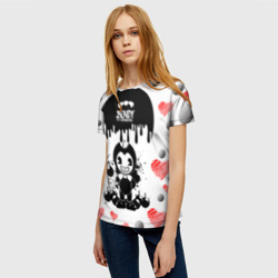 Женская футболка 3D Bomb love bendy and the Ink machine - фото 2