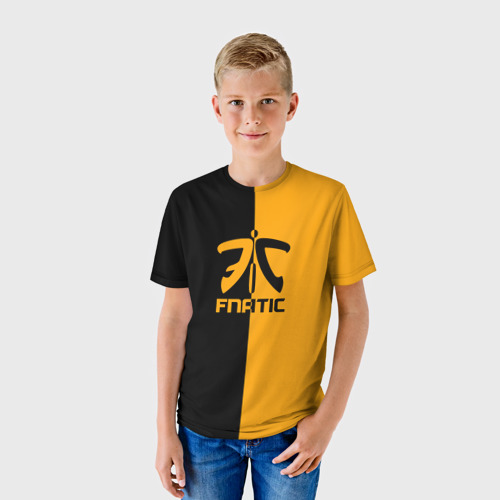 Детская футболка 3D с принтом Команда Fnatic, фото на моделе #1