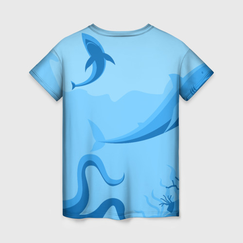 Женская футболка 3D МоРское Дно с Акулами, цвет 3D печать - фото 2