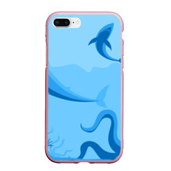 Чехол для iPhone 7Plus/8 Plus матовый МоРское Дно с Акулами