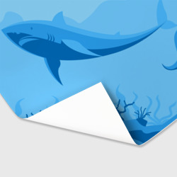 Бумага для упаковки 3D МоРское Дно с Акулами - фото 2