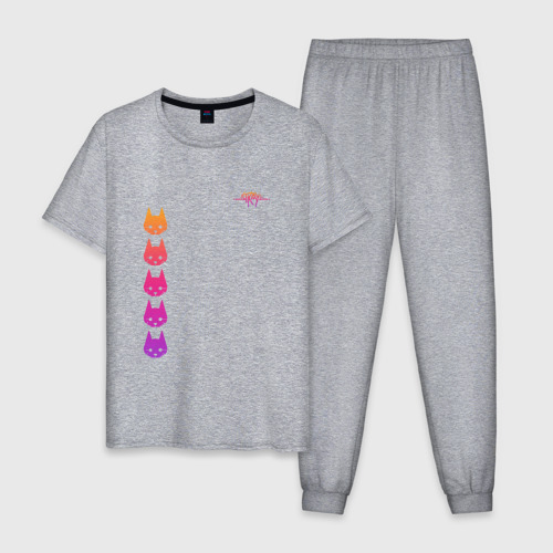 Мужская пижама хлопок Стрей gradient logo, цвет меланж
