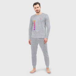 Мужская пижама с лонгсливом хлопок Стрей gradient logo - фото 2