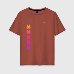 Женская футболка хлопок Oversize Стрей gradient logo