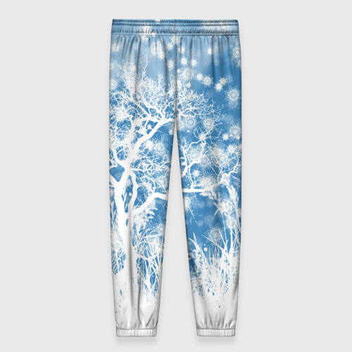 Женские брюки 3D с принтом Коллекция Зимняя сказка Зимний пейзаж W-1, вид сзади #1