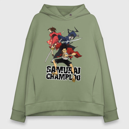 Женское худи Oversize хлопок Samurai champloо, цвет авокадо