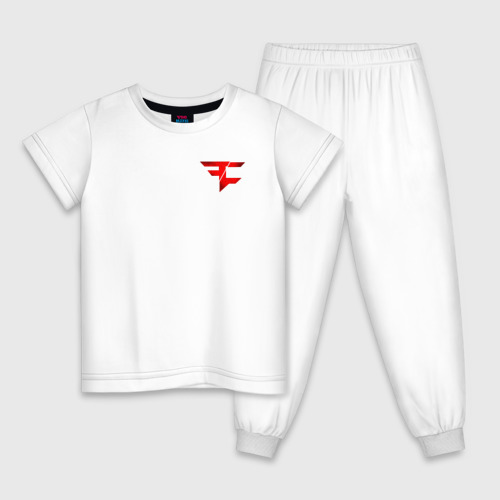 Детская пижама хлопок Лого FaZe Clan, цвет белый