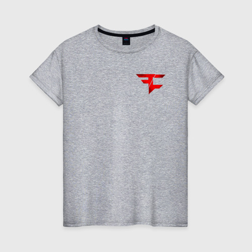 Женская футболка хлопок Лого FaZe Clan, цвет меланж