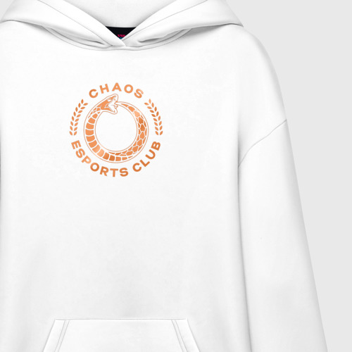 Худи SuperOversize хлопок Logo Chaos, цвет белый - фото 3