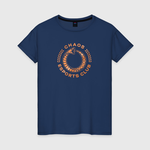 Женская футболка хлопок Logo Chaos, цвет темно-синий