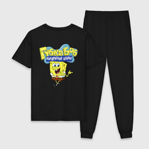 Мужская пижама хлопок Krabby Patty Cook, цвет черный - фото 2