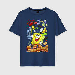 Женская футболка хлопок Oversize Krabby Patty Cook