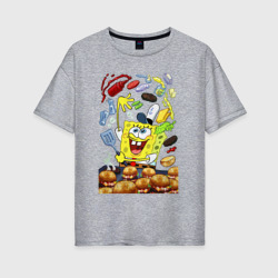 Женская футболка хлопок Oversize Krabby Patty Cook