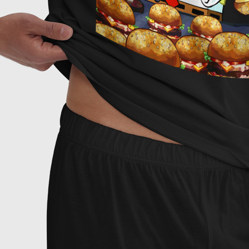 Мужская пижама хлопок Krabby Patty Cook, цвет черный - фото 6