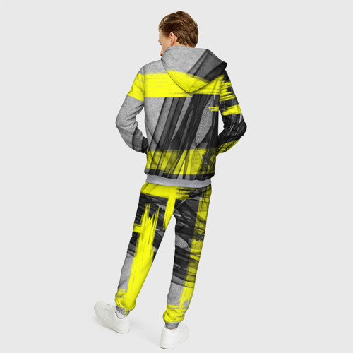 Мужской 3D костюм с принтом Коллекция Get inspired! Абстракция Fl-42-167-l-yellow, вид сзади #2
