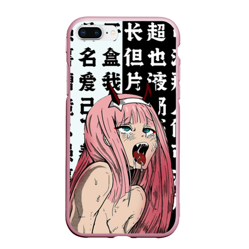 Чехол для iPhone 7/8 Plus матовый с принтом Ahegao Zero Two Зеро ту ахегао, вид спереди №1