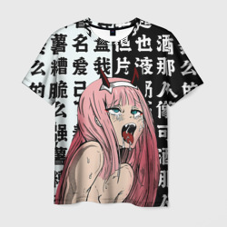 Мужская футболка 3D Ahegao Zero Two Зеро ту ахегао