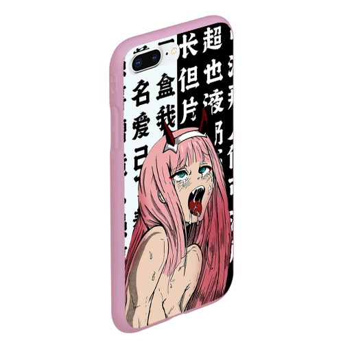 Чехол для iPhone 7Plus/8 Plus матовый Ahegao Zero Two Зеро ту ахегао, цвет розовый - фото 3