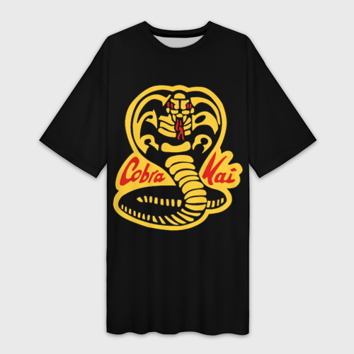 Платье-футболка с принтом Cobra Kai - эмблема, вид спереди №1