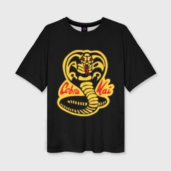 Женская футболка oversize 3D Cobra Kai - эмблема