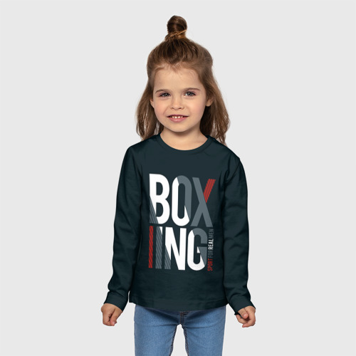 Детский лонгслив 3D Бокс - Boxing, цвет 3D печать - фото 5