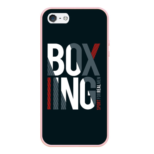 Чехол для iPhone 5/5S матовый Бокс - Boxing, цвет светло-розовый