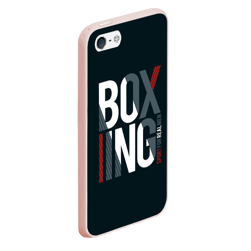 Чехол для iPhone 5/5S матовый Бокс - Boxing, цвет светло-розовый - фото 3