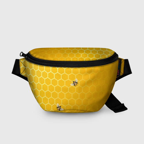 Поясная сумка 3D с принтом Любишь мед, люби и пчелок, вид спереди #2