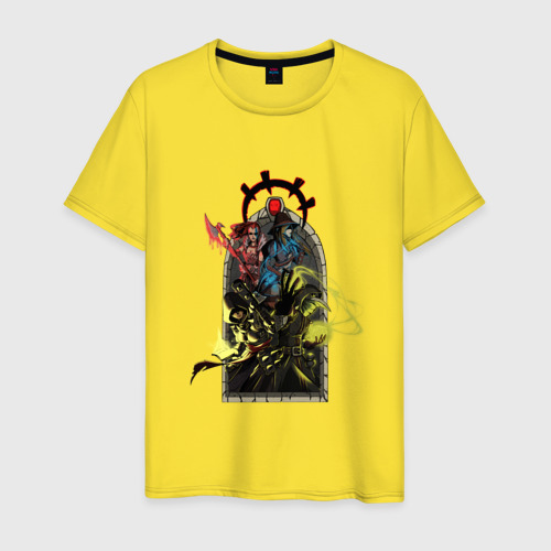 Мужская футболка хлопок Party for dungeon, цвет желтый