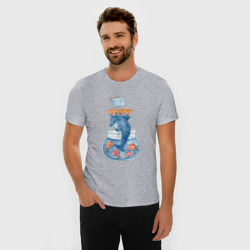 Мужская футболка хлопок Slim Дельфин с морскими рыбками - фото 2