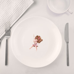 Набор: тарелка + кружка Маленькая девочка на тарзанке - фото 2
