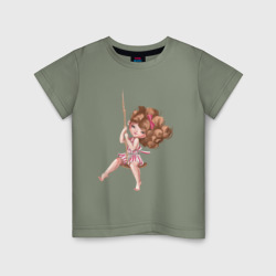 Детская футболка хлопок Маленькая девочка на тарзанке
