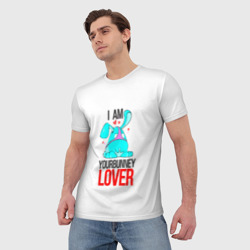 Мужская футболка 3D Кролик любовник - фото 2
