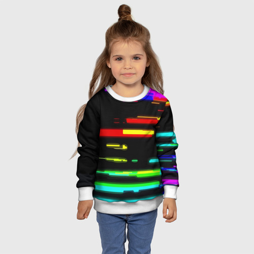 Детский свитшот 3D Color fashion glitch, цвет 3D печать - фото 7