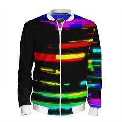 Мужской бомбер 3D Color fashion glitch