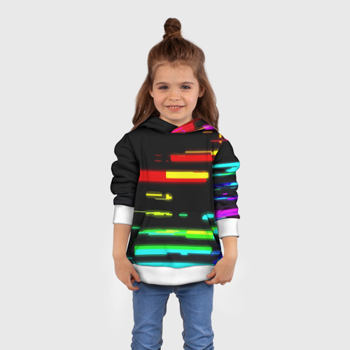 Детская толстовка 3D Color fashion glitch, цвет белый - фото 4