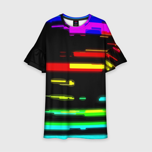 Детское платье 3D Color fashion glitch, цвет 3D печать