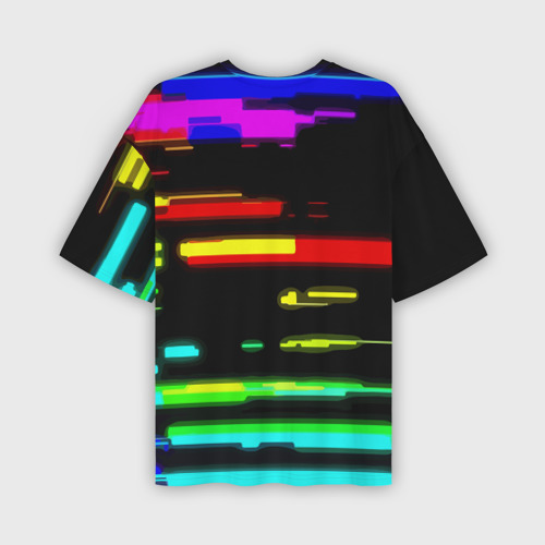 Мужская футболка oversize 3D Color fashion glitch, цвет 3D печать - фото 2