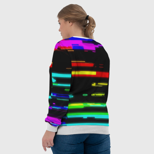 Женский свитшот 3D Color fashion glitch, цвет 3D печать - фото 7