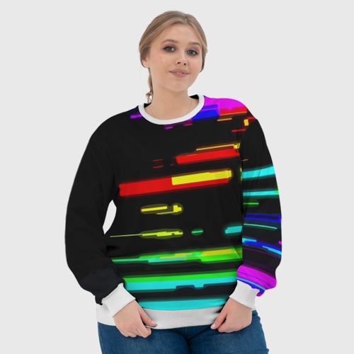 Женский свитшот 3D Color fashion glitch, цвет 3D печать - фото 6